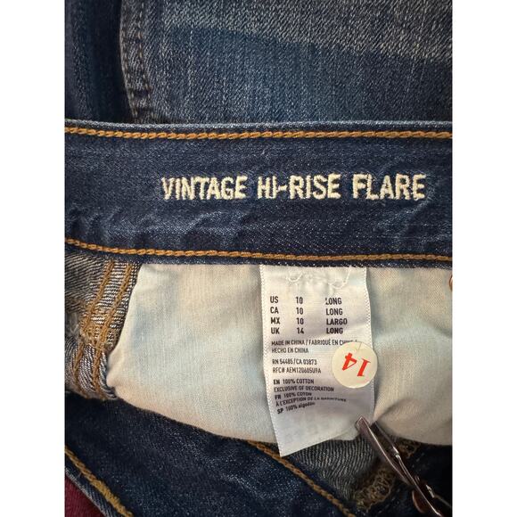 NWT American Eagle Outfitters Vintage Hi-Rise Flare Button Fly Jeans Size 10 - Picture 8 of 14